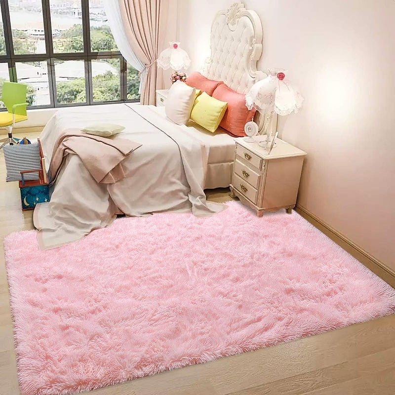 ST. BRIDGE Ultra Soft Pink Rugs for Bedroom 5x8 Feet, Fluffy Shag Area Rugs for Living Room, Large Comfy Furry Rug for Girls Kids Baby Room Decor, Non Slip Nursery Rug Modern Indoor Fuzzy Floor Carpet - Image 2